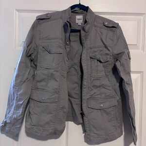 Kensi gray button up/ zipper jacket